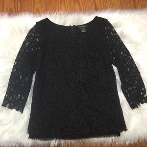 Club Monaco Black Lace Top Blouse